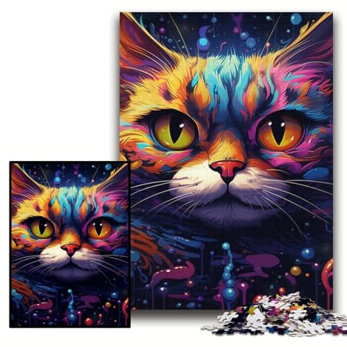 Puzzle für Erwachsene, 1000 Teile, farbenfrohes Katzen-Kunstpuzzle für Erwachsene, 26x38cm, Eltern, Partner, Freunde – ab 14 Jahren Puzzle für Erwachsene, 1000 Teile, farbenfrohes Katzen-Kunstpuzzle für Erwachsene, 26x38cm, Eltern, Partner, Freunde – ab 14 Jahren von ZKYUBEK