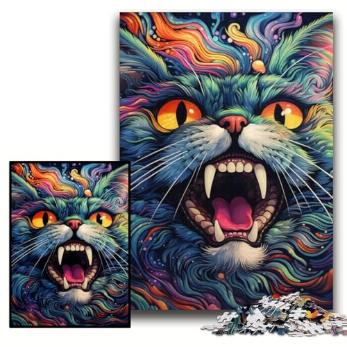 Puzzle für Erwachsene, 1000 Teile, farbenfrohes Katzen-Kunstpuzzle für Erwachsene, 26x38cm, Eltern, Partner, Freunde – ab 14 Jahren Puzzle für Erwachsene, 1000 Teile, farbenfrohes Katzen-Kunstpuzzle für Erwachsene, 26x38cm, Eltern, Partner, Freunde – ab 14 Jahren von ZKYUBEK