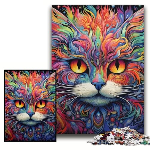 Puzzle für Erwachsene, 1000 Teile, farbenfrohes Katzen-Kunstpuzzle für Erwachsene, 26x38cm, Eltern, Partner, Freunde – ab 14 Jahren Puzzle für Erwachsene, 1000 Teile, farbenfrohes Katzen-Kunstpuzzle für Erwachsene, 26x38cm, Eltern, Partner, Freunde – ab 14 Jahren von ZKYUBEK