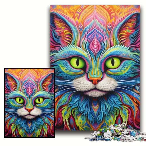 Puzzle für Erwachsene, 1000 Teile, farbenfrohes Katzen-Kunstpuzzle für Erwachsene, 50x75cm, Eltern, Partner, Freunde – ab 14 Jahren Puzzle für Erwachsene, 1000 Teile, farbenfrohes Katzen-Kunstpuzzle für Erwachsene, 50x75cm, Eltern, Partner, Freunde – ab 14 Jahren von ZKYUBEK