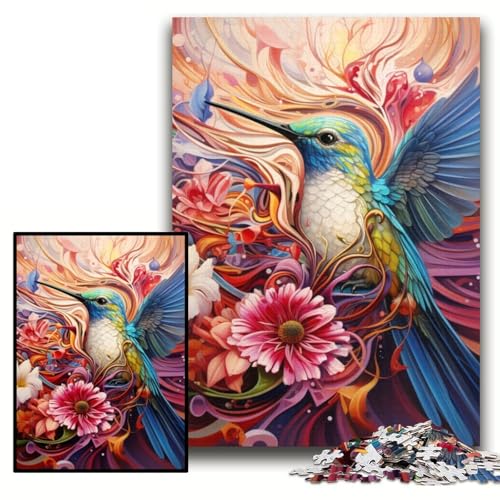 Puzzle für Erwachsene, 1000 Teile, farbenfrohes Kolibri-Kunst-Puzzle für Erwachsene, 26x38cm, Denkspiel für Teenager und Familieninteraktion Puzzle für Erwachsene, 1000 Teile, farbenfrohes Kolibri-Kunst-Puzzle für Erwachsene, 26x38cm, Denkspiel für Teenager und Familieninteraktion von ZKYUBEK