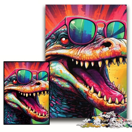 Puzzle für Erwachsene, 1000 Teile, farbenfrohes Krokodil-Kunstpuzzle aus Karton, 26x38cm, Eltern, Partner, Freunde – ab 14 Jahren Puzzle für Erwachsene, 1000 Teile, farbenfrohes Krokodil-Kunstpuzzle aus Karton, 26x38cm, Eltern, Partner, Freunde – ab 14 Jahren von ZKYUBEK