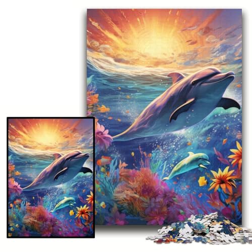 Puzzle für Erwachsene, 1000 Teile, farbenfrohes Kunst-Delfin-Puzzle für Erwachsene, 26x38cm, Eltern, Partner, Freunde – ab 14 Jahren Puzzle für Erwachsene, 1000 Teile, farbenfrohes Kunst-Delfin-Puzzle für Erwachsene, 26x38cm, Eltern, Partner, Freunde – ab 14 Jahren von ZKYUBEK