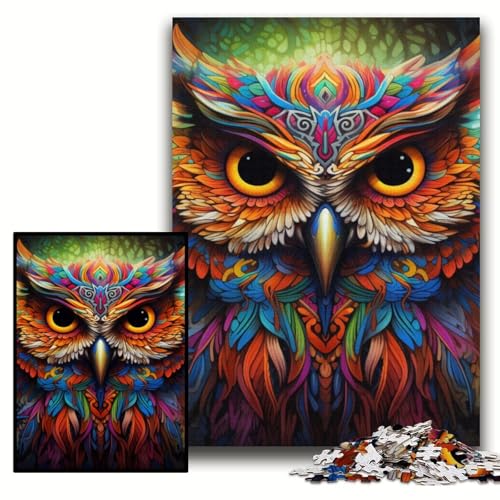 Puzzle für Erwachsene, 1000 Teile, farbenfrohes Kunst-Eulen-Holzpuzzle, 50x75cm, Eltern, Partner, Freunde – ab 14 Jahren Puzzle für Erwachsene, 1000 Teile, farbenfrohes Kunst-Eulen-Holzpuzzle, 50x75cm, Eltern, Partner, Freunde – ab 14 Jahren von ZKYUBEK