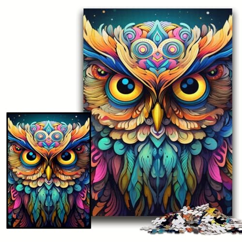 Puzzle für Erwachsene, 1000 Teile, farbenfrohes Kunst-Eulen-Holzpuzzle, 50x75cm, Eltern, Partner, Freunde – ab 14 Jahren Puzzle für Erwachsene, 1000 Teile, farbenfrohes Kunst-Eulen-Holzpuzzle, 50x75cm, Eltern, Partner, Freunde – ab 14 Jahren von ZKYUBEK