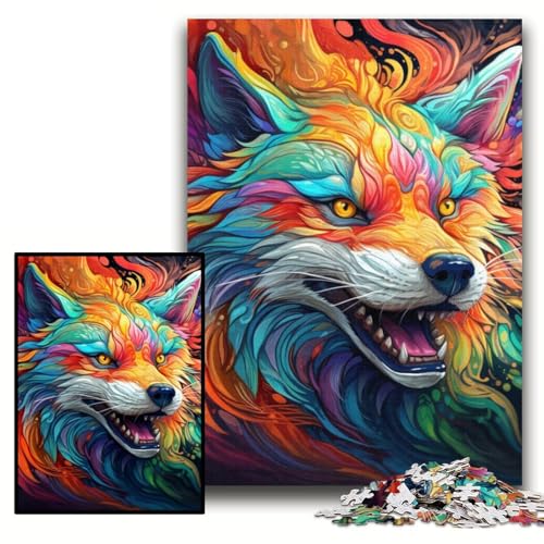 Puzzle für Erwachsene, 1000 Teile, farbenfrohes Kunst-Fuchs-Puzzle aus Karton, 26x38cm, Eltern, Partner, Freunde – ab 14 Jahren Puzzle für Erwachsene, 1000 Teile, farbenfrohes Kunst-Fuchs-Puzzle aus Karton, 26x38cm, Eltern, Partner, Freunde – ab 14 Jahren von ZKYUBEK