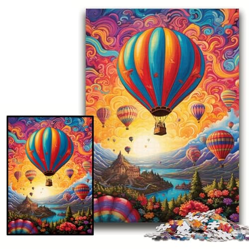 Puzzle für Erwachsene, 1000 Teile, farbenfrohes Kunst-Heißluftballon-Puzzle aus Karton, 26x38cm, Eltern, Partner, Freunde – ab 14 Jahren Puzzle für Erwachsene, 1000 Teile, farbenfrohes Kunst-Heißluftballon-Puzzle aus Karton, 26x38cm, Eltern, Partner, Freunde – ab 14 Jahren von ZKYUBEK