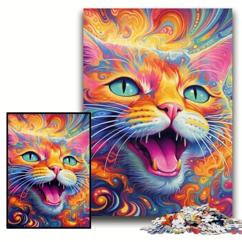Puzzle für Erwachsene, 1000 Teile, farbenfrohes Kunst-Katzen-Holzpuzzle, 50x75cm, Eltern, Partner, Freunde – ab 14 Jahren Puzzle für Erwachsene, 1000 Teile, farbenfrohes Kunst-Katzen-Holzpuzzle, 50x75cm, Eltern, Partner, Freunde – ab 14 Jahren von ZKYUBEK