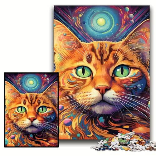 Puzzle für Erwachsene, 1000 Teile, farbenfrohes Kunst-Katzen-Holzpuzzle, 50x75cm, Eltern, Partner, Freunde – ab 14 Jahren Puzzle für Erwachsene, 1000 Teile, farbenfrohes Kunst-Katzen-Holzpuzzle, 50x75cm, Eltern, Partner, Freunde – ab 14 Jahren von ZKYUBEK