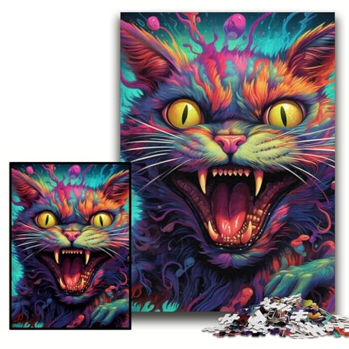 Puzzle für Erwachsene, 1000 Teile, farbenfrohes Kunst-Katzen-Puzzle für Erwachsene, 26x38cm, Denkspiel für Teenager und Familieninteraktion Puzzle für Erwachsene, 1000 Teile, farbenfrohes Kunst-Katzen-Puzzle für Erwachsene, 26x38cm, Denkspiel für Teenager und Familieninteraktion von ZKYUBEK