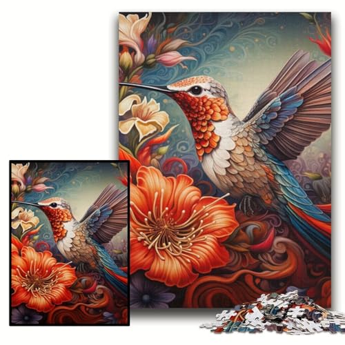 Puzzle für Erwachsene, 1000 Teile, farbenfrohes Kunst-Kolibri-Holzpuzzle, 50x75cm, Eltern, Partner, Freunde – ab 14 Jahren Puzzle für Erwachsene, 1000 Teile, farbenfrohes Kunst-Kolibri-Holzpuzzle, 50x75cm, Eltern, Partner, Freunde – ab 14 Jahren von ZKYUBEK