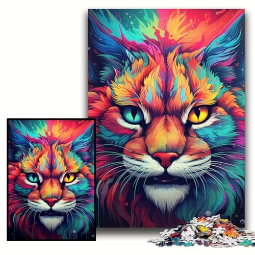 Puzzle für Erwachsene, 1000 Teile, farbenfrohes Kunst-Luchs-Holzpuzzle, 50x75cm, Spaß für den Familienspielabend, dekoratives Kunstwerk zum Selbermachen Puzzle für Erwachsene, 1000 Teile, farbenfrohes Kunst-Luchs-Holzpuzzle, 50x75cm, Spaß für den Familienspielabend, dekoratives Kunstwerk zum Selbermachen von ZKYUBEK