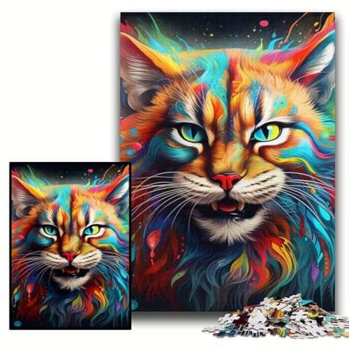 Puzzle für Erwachsene, 1000 Teile, farbenfrohes Kunst-Luchs-Puzzle für Erwachsene, 50x75cm, Denkspiel für Teenager und Familieninteraktion Puzzle für Erwachsene, 1000 Teile, farbenfrohes Kunst-Luchs-Puzzle für Erwachsene, 50x75cm, Denkspiel für Teenager und Familieninteraktion von ZKYUBEK