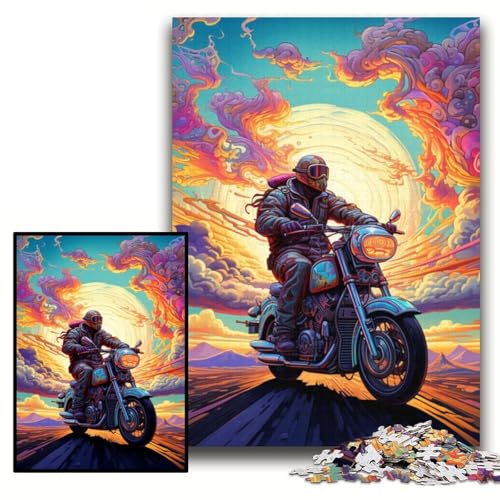 Puzzle für Erwachsene, 1000 Teile, farbenfrohes Kunst-Motorrad-Puzzle aus Karton, 26x38cm, Eltern, Partner, Freunde – ab 14 Jahren Puzzle für Erwachsene, 1000 Teile, farbenfrohes Kunst-Motorrad-Puzzle aus Karton, 26x38cm, Eltern, Partner, Freunde – ab 14 Jahren von ZKYUBEK