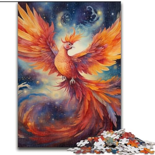 Puzzle für Erwachsene, 1000 Teile, farbenfrohes Kunst-Phönix-Puzzle für Erwachsene, Größe 26x38cm, anspruchsvolles Denkspiel – entspannendes Spielzeug für Teenager von ZKYUBEK