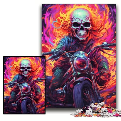 Puzzle für Erwachsene, 1000 Teile, farbenfrohes Kunst-Totenkopf-Puzzle für Erwachsene, 26x38cm, Denkspiel für Teenager und Familieninteraktion Puzzle für Erwachsene, 1000 Teile, farbenfrohes Kunst-Totenkopf-Puzzle für Erwachsene, 26x38cm, Denkspiel für Teenager und Familieninteraktion von ZKYUBEK