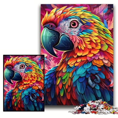 Puzzle für Erwachsene, 1000 Teile, farbenfrohes Kunstpapagei-Puzzle aus Karton, 26x38cm, Eltern, Partner, Freunde – ab 14 Jahren Puzzle für Erwachsene, 1000 Teile, farbenfrohes Kunstpapagei-Puzzle aus Karton, 26x38cm, Eltern, Partner, Freunde – ab 14 Jahren von ZKYUBEK