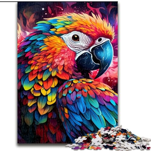 Puzzle für Erwachsene, 1000 Teile, farbenfrohes Papageien-Puzzle aus Holz, Größe 50x75cm, Heimdekoration von ZKYUBEK
