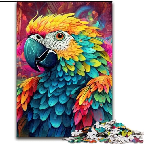 Puzzle für Erwachsene, 1000 Teile, farbenfrohes Papageien-Puzzle aus Pappe für Erwachsene, Größe 26x38cm, Denksportaufgabe, Teenager und zur Heimdekoration von ZKYUBEK
