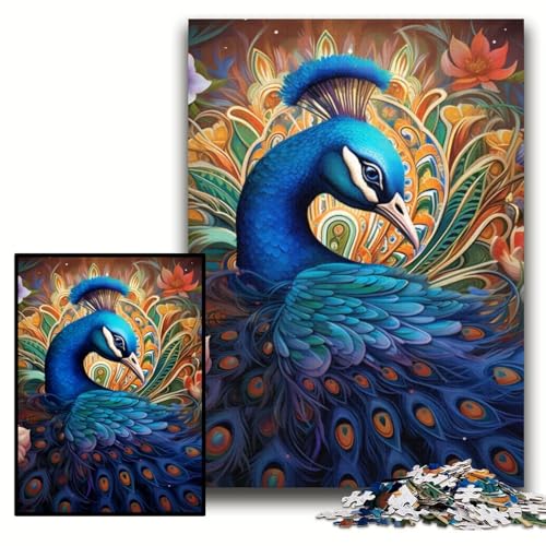 Puzzle für Erwachsene, 1000 Teile, farbenfrohes Pfauen-Kunst-Puzzle aus Holz für Erwachsene, 50x75cm, interaktives Familienspiel, Denksportaufgabe, Lernspielzeug Puzzle für Erwachsene, 1000 Teile, farbenfrohes Pfauen-Kunst-Puzzle aus Holz für Erwachsene, 50x75cm, interaktives Familienspiel, Denksportaufgabe, Lernspielzeug von ZKYUBEK