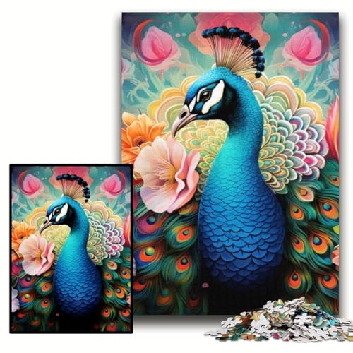 Puzzle für Erwachsene, 1000 Teile, farbenfrohes Pfauen-Kunst-Puzzle aus Holz für Erwachsene, 50x75cm, interaktives Familienspiel, Denksportaufgabe, Lernspielzeug Puzzle für Erwachsene, 1000 Teile, farbenfrohes Pfauen-Kunst-Puzzle aus Holz für Erwachsene, 50x75cm, interaktives Familienspiel, Denksportaufgabe, Lernspielzeug von ZKYUBEK