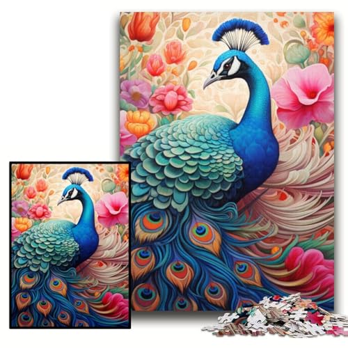 Puzzle für Erwachsene, 1000 Teile, farbenfrohes Pfauen-Kunstpuzzle aus Pappe für Erwachsene, 26x38cm, interaktives Familienspiel, Denksportaufgabe, Lernspielzeug Puzzle für Erwachsene, 1000 Teile, farbenfrohes Pfauen-Kunstpuzzle aus Pappe für Erwachsene, 26x38cm, interaktives Familienspiel, Denksportaufgabe, Lernspielzeug von ZKYUBEK
