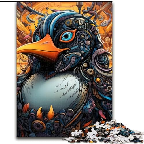 Puzzle für Erwachsene, 1000 Teile, farbenfrohes Pinguin-Kunst-Puzzle aus Holz, Größe 50x75cm, Denksportaufgabe, Spiel für Erwachsene, interaktive Aktivität für die ganze Familie von ZKYUBEK