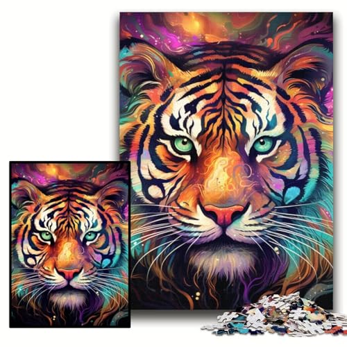 Puzzle für Erwachsene, 1000 Teile, farbenfrohes Tiger-Kunst-Puzzle für Erwachsene, 50x75cm, Denkspiel für Teenager und Familieninteraktion Puzzle für Erwachsene, 1000 Teile, farbenfrohes Tiger-Kunst-Puzzle für Erwachsene, 50x75cm, Denkspiel für Teenager und Familieninteraktion von ZKYUBEK