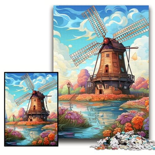 Puzzle für Erwachsene, 1000 Teile, farbenfrohes Windmühlen-Puzzle aus Pappe für Erwachsene, 26x38cm, interaktives Familienspiel, Denksportaufgabe, Lernspielzeug Puzzle für Erwachsene, 1000 Teile, farbenfrohes Windmühlen-Puzzle aus Pappe für Erwachsene, 26x38cm, interaktives Familienspiel, Denksportaufgabe, Lernspielzeug von ZKYUBEK