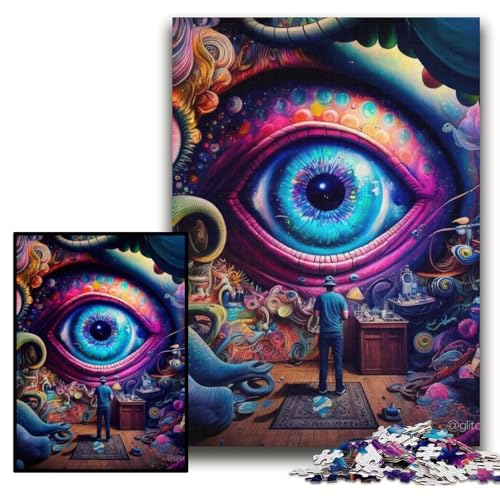 Puzzle für Erwachsene, 1000 Teile, große Augen, Holzpuzzle, 50x75cm, Eltern, Partner, Freunde – ab 14 Jahren Puzzle für Erwachsene, 1000 Teile, große Augen, Holzpuzzle, 50x75cm, Eltern, Partner, Freunde – ab 14 Jahren von ZKYUBEK
