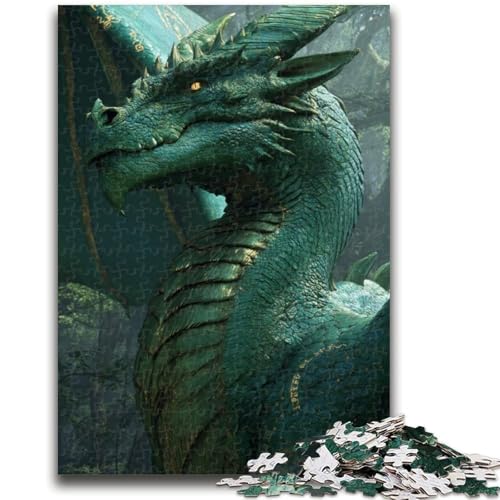 Puzzle für Erwachsene, 1000 Teile, grüner Drache, anspruchsvoll zu vervollständigen, Aber lustig und humorvoll, einzigartige Geburtstags- und Geschenkideen, 50x75cm von ZKYUBEK