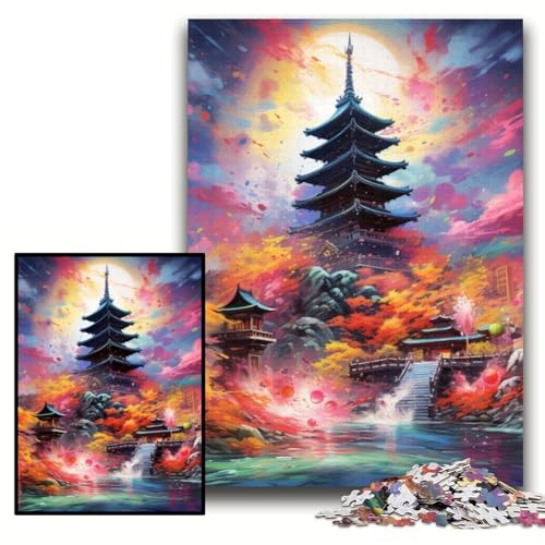 Puzzle für Erwachsene, 1000 Teile, japanischer Tempel, Kartonpuzzle, 26x38cm, Eltern, Partner, Freunde – ab 14 Jahren von ZKYUBEK