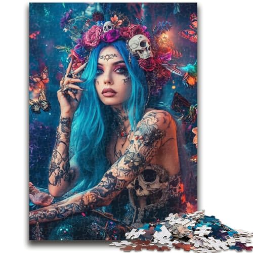 Puzzle für Erwachsene, 1000 Teile, mexikanische Totenkopfmädchen, ab 14 Jahren, Denksportspiel, Erwachsene und Jugendliche, 50x75cm von ZKYUBEK
