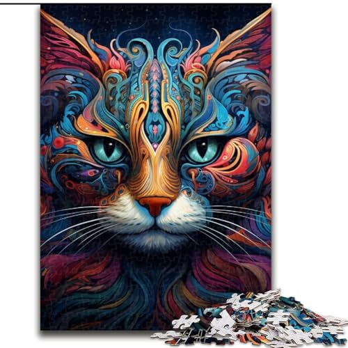 Puzzle für Erwachsene, 1000 Teile, psychedelische Katzen-Puzzles für Erwachsene, Größe 50x75cm, anspruchsvolles Denkspiel – entspannendes Spielzeug für Teenager Puzzle für Erwachsene, 1000 Teile, psychedelische Katzen-Puzzles für Erwachsene, Größe 50x75cm, anspruchsvolles Denkspiel – entspannendes Spielzeug für Teenager von ZKYUBEK