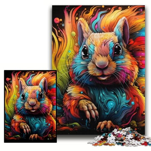 Puzzle für Erwachsene, 1000 Teile, psychedelisches Eichhörnchen, schwierige Puzzles für Erwachsene, 26x38cm, lustige Aktivitäten zu Hause, Geburtstagsgeschenk, Reisegeschenke Puzzle für Erwachsene, 1000 Teile, psychedelisches Eichhörnchen, schwierige Puzzles für Erwachsene, 26x38cm, lustige Aktivitäten zu Hause, Geburtstagsgeschenk, Reisegeschenke von ZKYUBEK