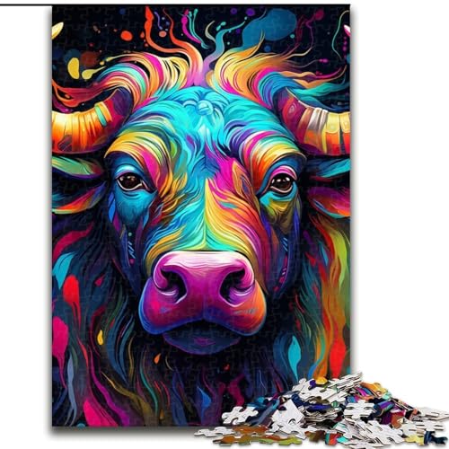 Puzzle für Erwachsene, 1000 Teile, psychedelisches Yak-Puzzle für Erwachsene, Größe 26x38cm, anspruchsvolles Denkspiel – entspannendes Spielzeug für Teenager von ZKYUBEK