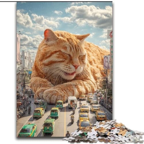 Puzzle für Erwachsene, 1000 Teile, riesige orangefarbene Katze, Holzpuzzle, 26x38cm, interaktives Familienspiel, Denksportaufgabe, Lernspielzeug Puzzle für Erwachsene, 1000 Teile, riesige orangefarbene Katze, Holzpuzzle, 26x38cm, interaktives Familienspiel, Denksportaufgabe, Lernspielzeug von ZKYUBEK