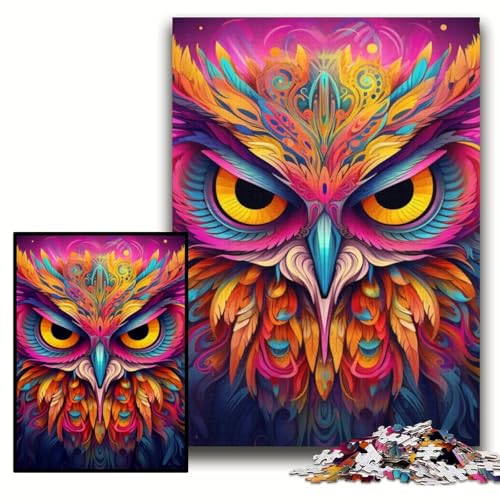 Puzzle für Erwachsene, 1000 Teile, rosa Eule, Holzpuzzle für Erwachsene, 50x75cm, interaktives Familienspiel, Denksportaufgabe, Lernspielzeug Puzzle für Erwachsene, 1000 Teile, rosa Eule, Holzpuzzle für Erwachsene, 50x75cm, interaktives Familienspiel, Denksportaufgabe, Lernspielzeug von ZKYUBEK