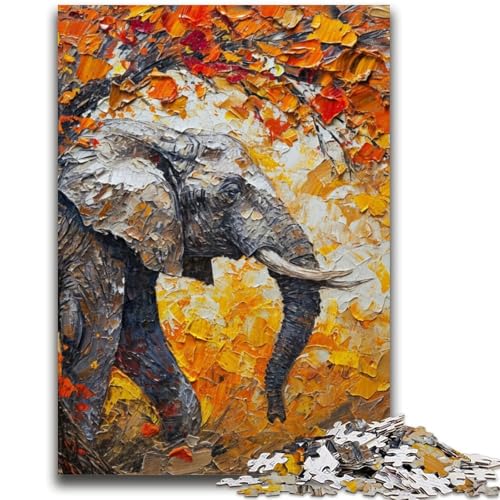Puzzle für Erwachsene, 1000 Teile, schwierig, Graffiti-Elefant, Spielspielzeug, jedes Teil ist einzigartig – anspruchsvolles Familienspiel für ab 14 Jahren, 50x75cm von ZKYUBEK