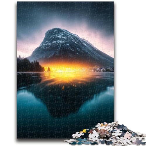 Puzzle für Erwachsene, 1000 Teile, wunderschöne Berge und Seen, Familienunterhaltungsspielzeug, ganze Familie, für Kinder ab 14 Jahren, 26x38cm von ZKYUBEK