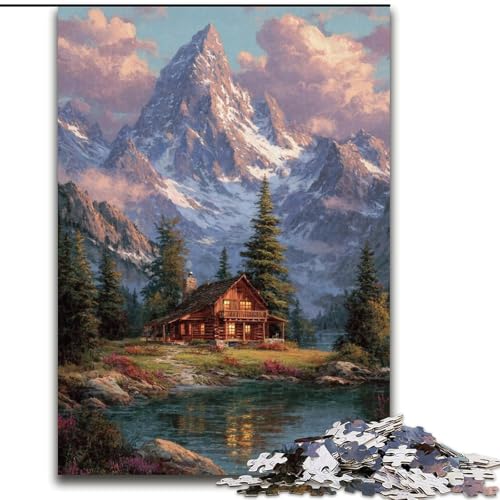 Puzzle für Erwachsene, 1000 Teile, wunderschöne Blockhütten-Puzzles für Erwachsene, Heimdekoration, Familienspaß, ab 14 Jahren, 26x38cm Puzzle für Erwachsene, 1000 Teile, wunderschöne Blockhütten-Puzzles für Erwachsene, Heimdekoration, Familienspaß, ab 14 Jahren, 26x38cm von ZKYUBEK