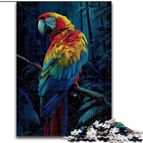 Puzzle für Erwachsene, 1000 Teile, wunderschöne Papageien-Puzzles aus Pappe, 26x38cm, ideal für Verliebte, perfektes Weihnachts-, Neujahrs- oder Valentinstagsgeschenk von ZKYUBEK