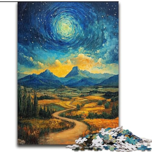 Puzzle für Erwachsene, 1000 Teile „Berge unter dem Nachthimmel“, Holzpuzzle 26x38cm, für Jugendliche und Teenager, ideales Geburtstags Puzzle für Erwachsene, 1000 Teile „Berge unter dem Nachthimmel“, Holzpuzzle 26x38cm, für Jugendliche und Teenager, ideales Geburtstags von ZKYUBEK