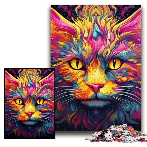 Puzzle für Erwachsene, 1000 Teile „Gelbe Katze“ aus Karton, Puzzle für Erwachsene, 26x38cm, interaktives Familienspiel, Denksportaufgabe, Lernspielzeug Puzzle für Erwachsene, 1000 Teile „Gelbe Katze“ aus Karton, Puzzle für Erwachsene, 26x38cm, interaktives Familienspiel, Denksportaufgabe, Lernspielzeug von ZKYUBEK
