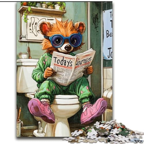 Puzzle für Erwachsene, 1000 Teile „Honey Badger Go Toilet“, anspruchsvolle Puzzles, Größe 26x38cm, perfekt als Heimdekoration, für Geburtstage, Feiertage und Geschenke von ZKYUBEK
