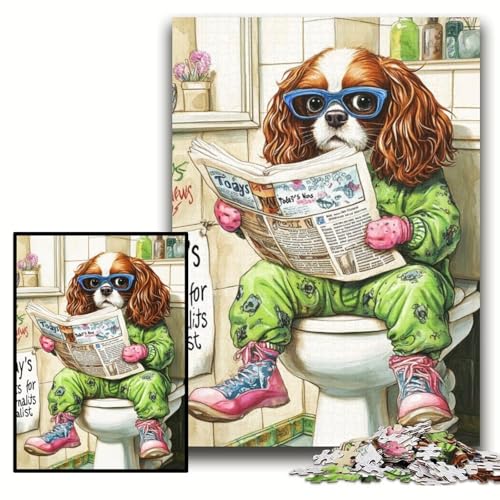 Puzzle für Erwachsene, 1000 Teile „King Spaniel Go Toilet“, Holzpuzzle für Erwachsene, 50x75cm, interaktives Familienspiel, Denksportaufgabe, Lernspielzeug Puzzle für Erwachsene, 1000 Teile „King Spaniel Go Toilet“, Holzpuzzle für Erwachsene, 50x75cm, interaktives Familienspiel, Denksportaufgabe, Lernspielzeug von ZKYUBEK
