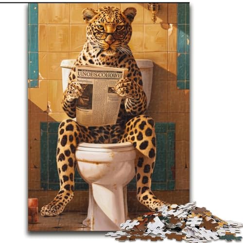 Puzzle für Erwachsene, 1000 Teile „Leopard auf der Toilette“, Puzzle für Erwachsene, Heimdekoration, Familienspaß, ab 14 Jahren, 26x38cm Puzzle für Erwachsene, 1000 Teile „Leopard auf der Toilette“, Puzzle für Erwachsene, Heimdekoration, Familienspaß, ab 14 Jahren, 26x38cm von ZKYUBEK