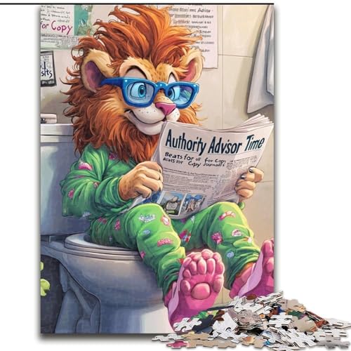 Puzzle für Erwachsene, 1000 Teile „Lion Go Toilet“, schwierige Puzzles für Erwachsene, Größe 26x38cm, Denkspiel für Teenager von ZKYUBEK