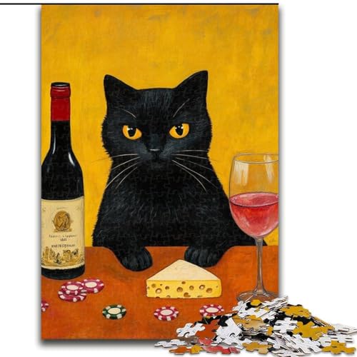 Puzzle für Erwachsene, 1000 Teile „Schwarze Katze in der Stadt“, Puzzle für Erwachsene, Heimdekoration, Familienspaß, ab 14 Jahren, 26x38cm Puzzle für Erwachsene, 1000 Teile „Schwarze Katze in der Stadt“, Puzzle für Erwachsene, Heimdekoration, Familienspaß, ab 14 Jahren, 26x38cm von ZKYUBEK