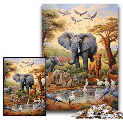 Puzzle für Erwachsene, 1000 Teile Afrikanische Tiere, Kartonpuzzle für Erwachsene, 26x38cm, Interaktives Familienspiel, Denksportaufgabe, Lernspielzeug Puzzle für Erwachsene, 1000 Teile Afrikanische Tiere, Kartonpuzzle für Erwachsene, 26x38cm, Interaktives Familienspiel, Denksportaufgabe, Lernspielzeug von ZKYUBEK